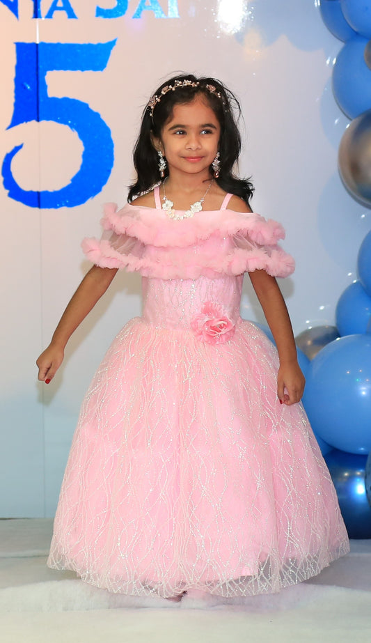 Elegant White Designer Tulle Party Dress